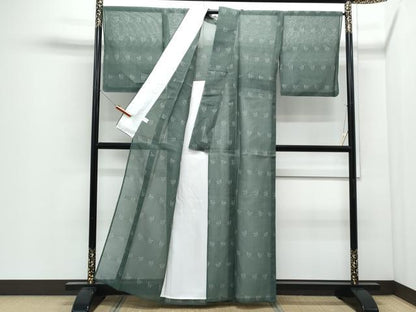 平和屋着物＊夏物　紗紬 　吉祥文 　正絹　逸品　未使用　CABI1442th