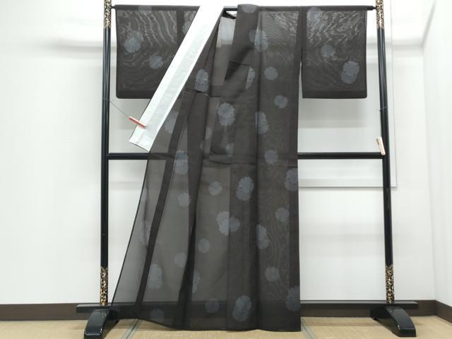 平和屋着物＊夏物　越後夏大島紬　160亀甲　雪輪文　証紙付き　正絹　逸品　CABI1443th