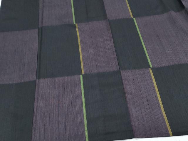 平和屋着物＊夏物　紗紬　市松文　正絹　逸品　CABI1446th
