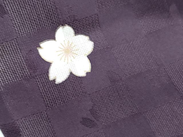 平和屋着物＊夏物　小紋　市松文紗　舞桜文　金彩　正絹　逸品　CABI1447th
