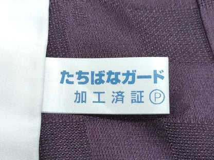 平和屋着物＊夏物　小紋　市松文紗　舞桜文　金彩　正絹　逸品　CABI1447th