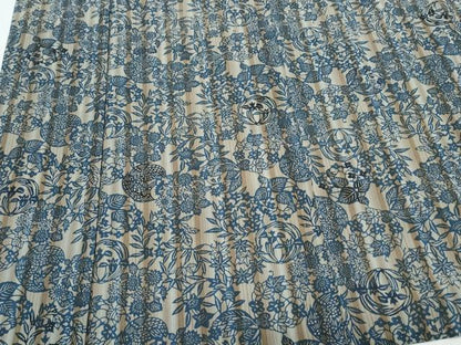 平和屋着物＊夏物　小紋　藍　型染め　花丸間道　ますいわ屋扱い　正絹　逸品　CABI1448th