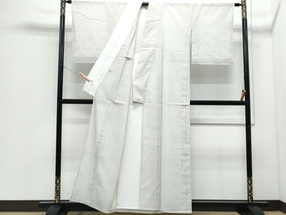 平和屋着物＊夏物　白鷹お召　蚊絣　正絹　逸品　CABI1449th