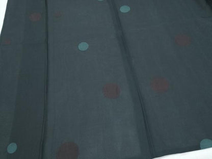 平和屋着物＊夏物　小紋　あられ　黒地　正絹　逸品　CABI1461th