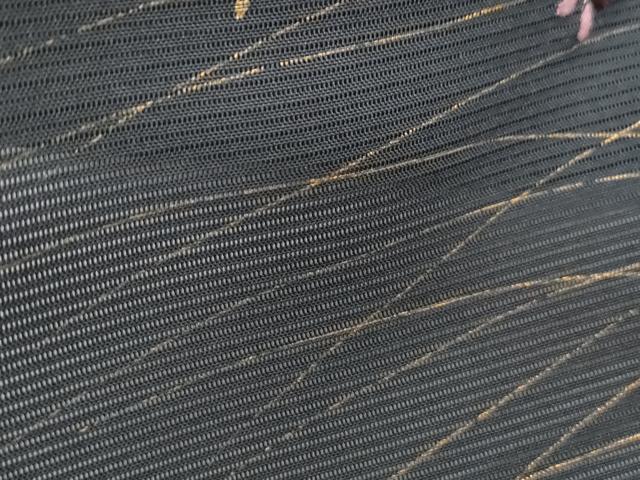 平和屋着物＊夏物　訪問着　絽　刺繍　草花文　黒地　金彩　正絹　逸品　未使用　CABI1465th