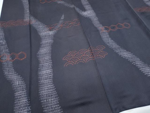 平和屋着物●訪問着　刺し子　杢目絞り　吉祥文　正絹　逸品　CABI1468th