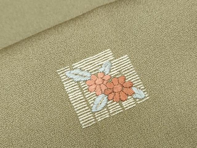 平和屋着物●訪問着　刺繍　草花文　ますいわ屋扱い　正絹　逸品　CABI1469th