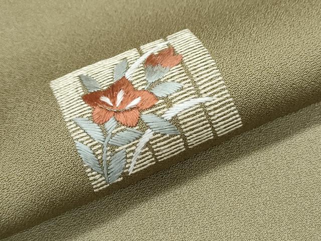 平和屋着物●訪問着　刺繍　草花文　ますいわ屋扱い　正絹　逸品　CABI1469th