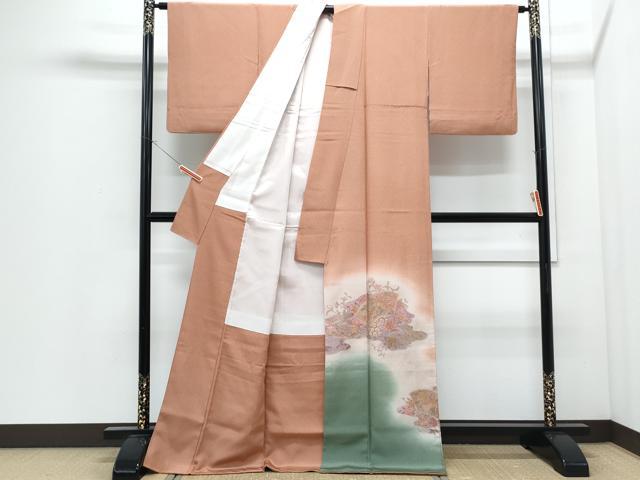 平和屋着物●中国三大刺繍　スワトウ刺繍　総刺繍　訪問着　地紙草花文　暈し染め　金彩　正絹　逸品　CABI1470th