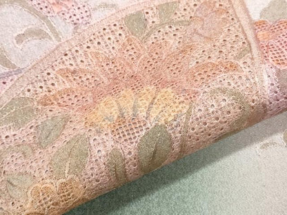 平和屋着物●中国三大刺繍　スワトウ刺繍　総刺繍　訪問着　地紙草花文　暈し染め　金彩　正絹　逸品　CABI1470th
