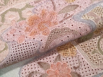 平和屋着物●中国三大刺繍　スワトウ刺繍　総刺繍　訪問着　地紙草花文　暈し染め　金彩　正絹　逸品　CABI1470th