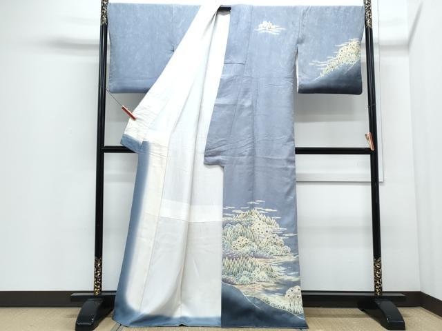 平和屋着物●訪問着　おぼろ染め　重ね絞り　遠山文　暈し染め　正絹　逸品　CABI1471th