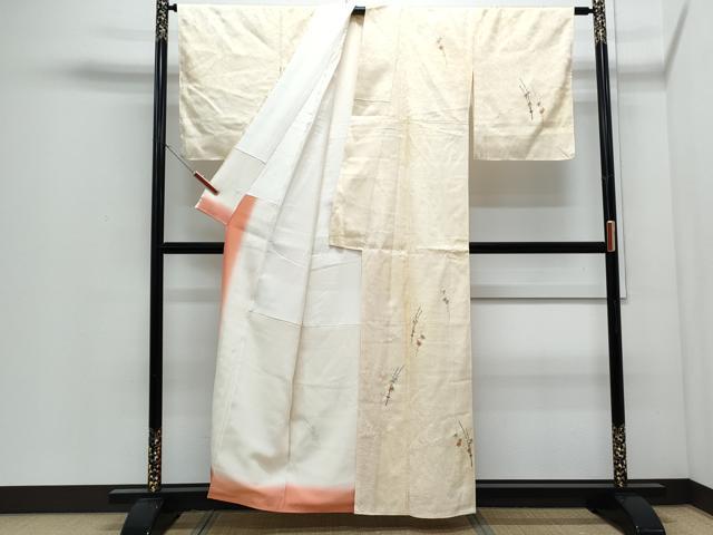 平和屋着物●訪問着　総刺繍　枝花文　正絹　逸品　CABI1475th