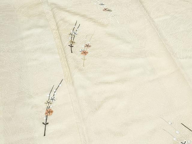 平和屋着物●訪問着　総刺繍　枝花文　正絹　逸品　CABI1475th