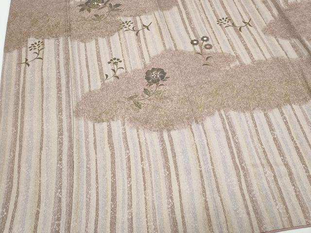 平和屋着物●訪問着　相良刺繍　雲取り花文　暈し染め　金彩　正絹　逸品　CABI1481th