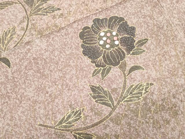 平和屋着物●訪問着　相良刺繍　雲取り花文　暈し染め　金彩　正絹　逸品　CABI1481th