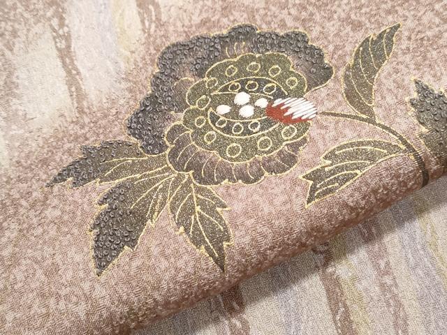 平和屋着物●訪問着　相良刺繍　雲取り花文　暈し染め　金彩　正絹　逸品　CABI1481th