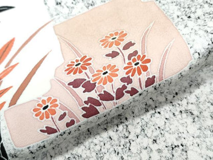 平和屋着物●訪問着　破れ色紙花鳥文　たたき染め　正絹　逸品　CABI1482th