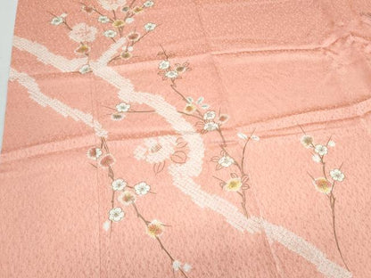 平和屋着物●訪問着　絞り　枝花文　金彩　正絹　逸品　CABI1487th
