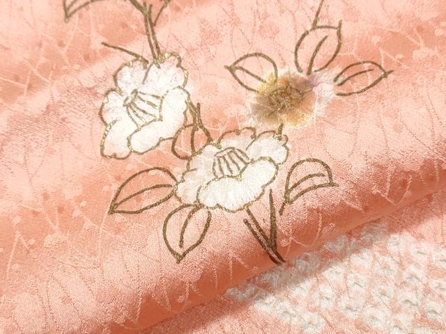 平和屋着物●訪問着　絞り　枝花文　金彩　正絹　逸品　CABI1487th