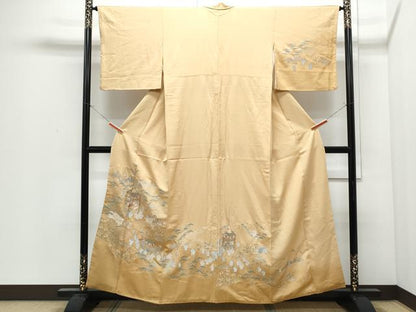 平和屋着物●訪問着　総刺繍　鉾　人物風景文　暈し染め　正絹　逸品　CABI1488th