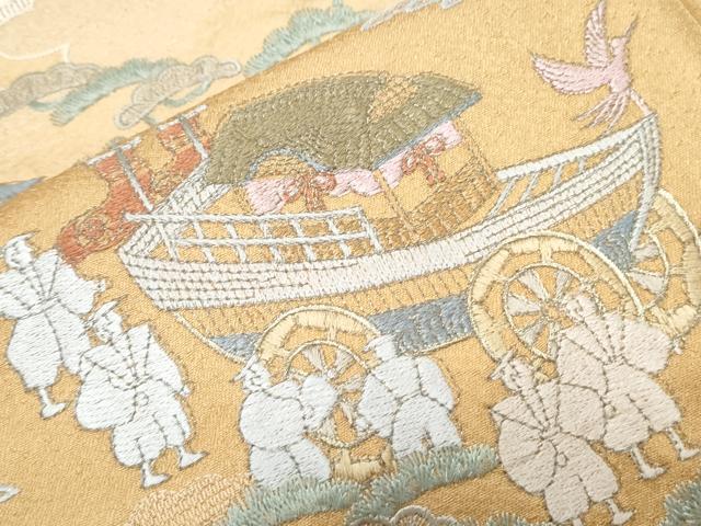 平和屋着物●訪問着　総刺繍　鉾　人物風景文　暈し染め　正絹　逸品　CABI1488th