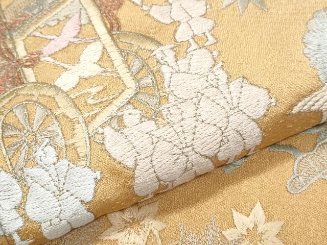 平和屋着物●訪問着　総刺繍　鉾　人物風景文　暈し染め　正絹　逸品　CABI1488th