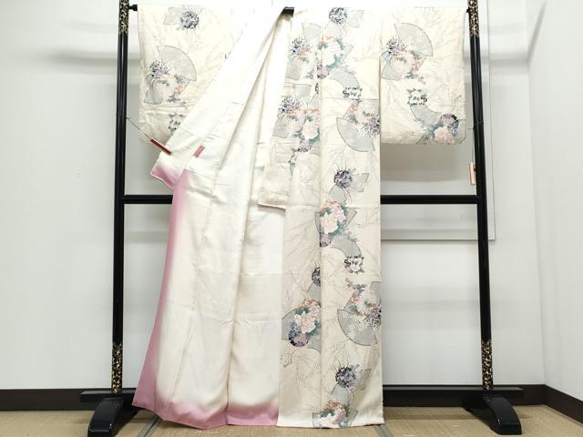 平和屋着物●上質な小紋　地紙雪輪花文　金彩　正絹　逸品　CABI1490th