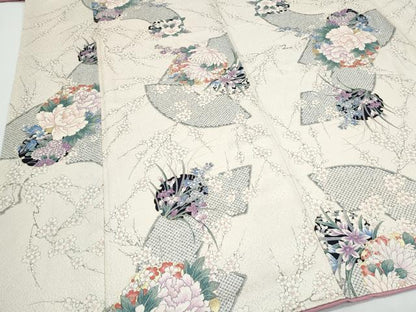 平和屋着物●上質な小紋　地紙雪輪花文　金彩　正絹　逸品　CABI1490th