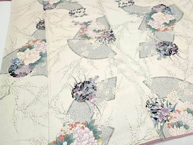 平和屋着物●上質な小紋　地紙雪輪花文　金彩　正絹　逸品　CABI1490th