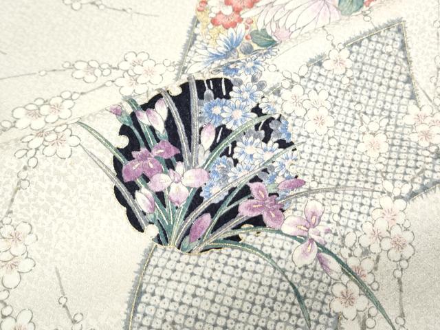 平和屋着物●上質な小紋　地紙雪輪花文　金彩　正絹　逸品　CABI1490th