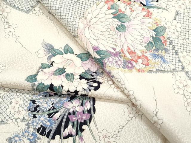 平和屋着物●上質な小紋　地紙雪輪花文　金彩　正絹　逸品　CABI1490th