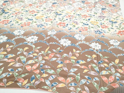 平和屋着物●訪問着　草花文　暈し染め　正絹　逸品　CABI1491th