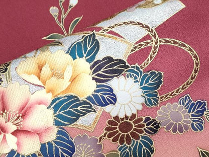 平和屋着物●訪問着　地紙花文　暈し染め　金銀彩　正絹　逸品　CABI1492th