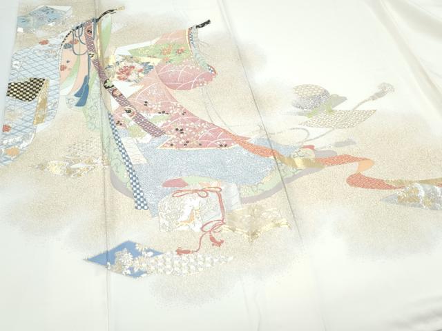 平和屋着物●豪華色留袖　寿光織　几帳草花文　金銀糸　背抜き仕立て　正絹　逸品　CABI1495th