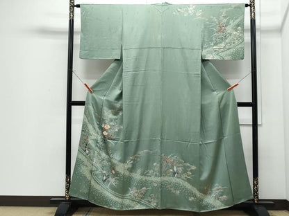 平和屋着物●訪問着　絞り　草花文　金銀彩　正絹　逸品　CABI1496th