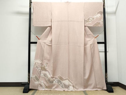 平和屋着物●訪問着　絞り　刺繍　道長花紋　金彩　正絹　逸品　CABI1499th