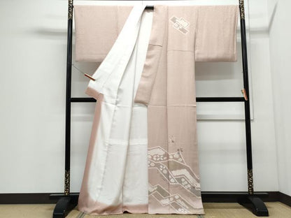 平和屋着物●訪問着　絞り　刺繍　道長花紋　金彩　正絹　逸品　CABI1499th
