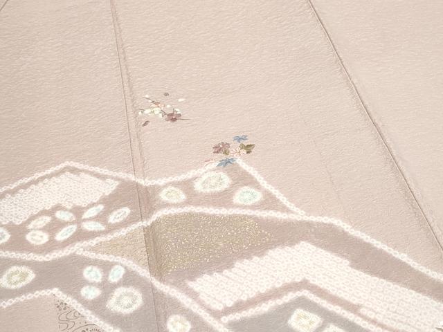 平和屋着物●訪問着　絞り　刺繍　道長花紋　金彩　正絹　逸品　CABI1499th