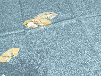 平和屋着物●訪問着　草花シルエット　地紙草花文　金銀彩　正絹　逸品　CABI1501th