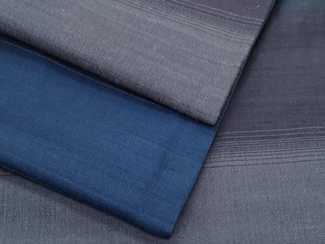 平和屋着物●上質な紬　横段文　正絹　逸品　CABI1504th