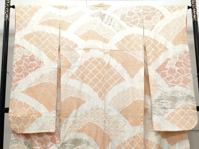 平和屋着物●豪華振袖　絞り　地紙草花文　金彩　正絹　逸品　CABI1505th