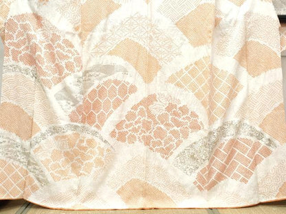 平和屋着物●豪華振袖　絞り　地紙草花文　金彩　正絹　逸品　CABI1505th