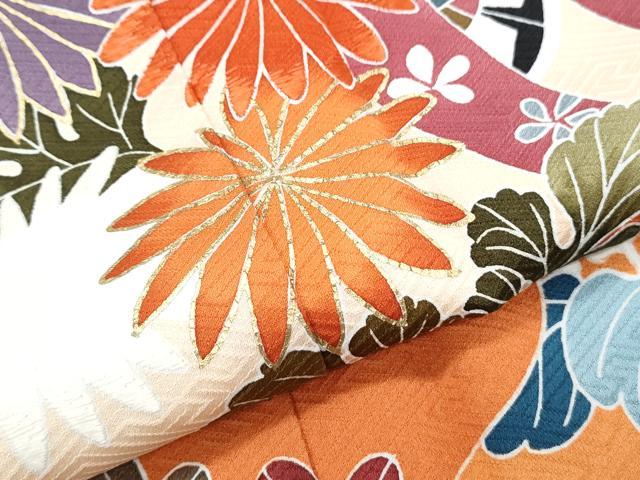 平和屋着物●豪華振袖　御所車花文　金彩　正絹　逸品　CABI1506th
