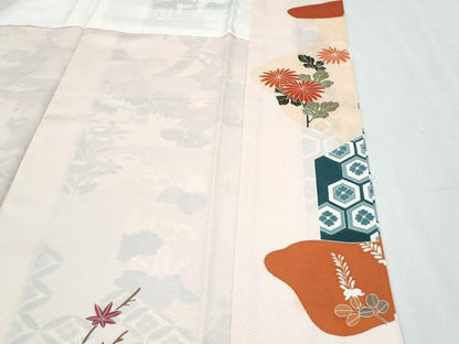平和屋着物●豪華振袖　御所車花文　金彩　正絹　逸品　CABI1506th
