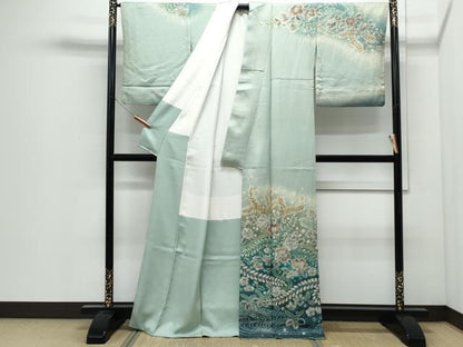 平和屋着物●染色作家　田中良和　訪問着　辻が花　暈し染め　金通し地　正絹　逸品　CABI1508th