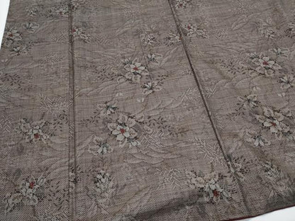 平和屋着物●本場大島紬　9マルキ　草花文　正絹　逸品　CABI1510th