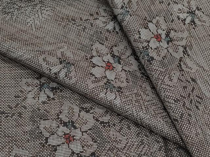 平和屋着物●本場大島紬　9マルキ　草花文　正絹　逸品　CABI1510th