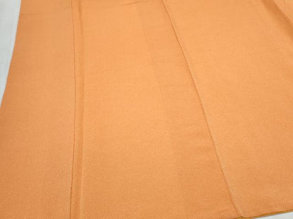 平和屋着物●上質な色無地　黄茶色　鬼しぼ縮緬　正絹　逸品　CABI1511th