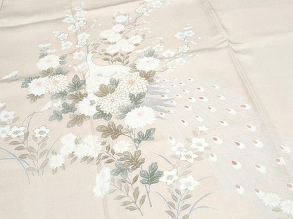 平和屋着物●訪問着　孔雀花文　金彩　正絹　逸品　CABI1513th